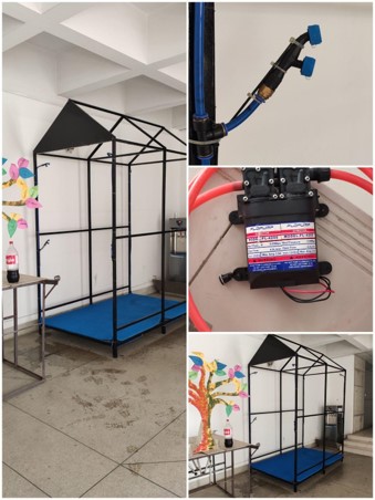 Automated Temperature Based Screening And Disinfectant Tunnel